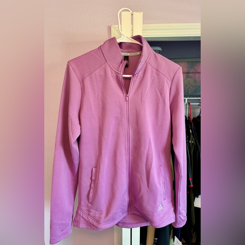 Women’s Adidas Purple Full Zip Ribbed Lightweight Jacket. Medium. NWT